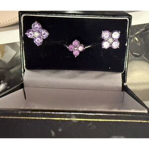 Amethyst 14K ring size 7 and matching silver earrings